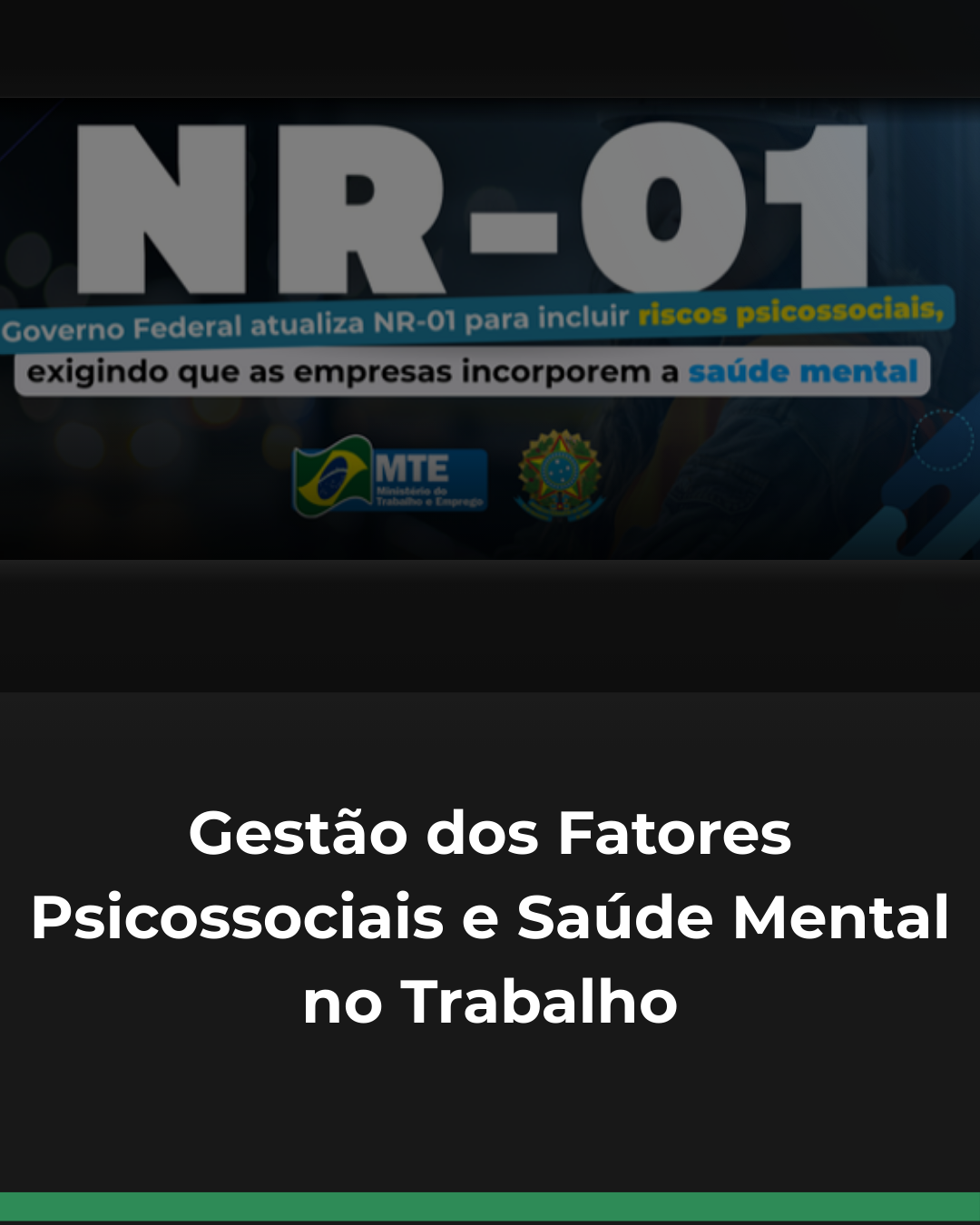 Gestão dos Fatores Psicossociais e Saúde Mental no Trabalho